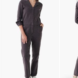 FAHERTY Overland Long Sleeve Organic Cotton Blend Twill Jumpsuit, MEDIUM 0972